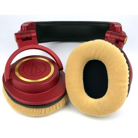 Soft, Breathable Gold Velvet/Velour Replacement Ear pad Pair for ATH-M20x, ATH-M30x, ATH-M40x, All ATH-M50 Models, ATH-M50x, ATH-M50xBL, ATH-M50xWH