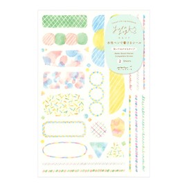 Midori 82676006 Stickers Loose Log Watercolor Pattern, 2 Sheets