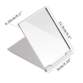 G2PLUS Portable Folding Vanity Mirror Single Side Travel Shower Shaving Mirror, 4.5'' x 3.15'' x 0.1'' (Silver White)