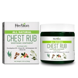Herbion Naturals Chest Rub With Eucalyptus Clove Wintergreen Blue Gum And Olive Oil Clears Nasal Passages Relieves Congestion Soothes Muscle Joint