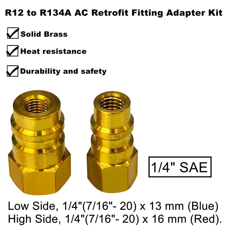 R12 to R134a AC Retrofit Fitting Adapter Kit, A/C Conversion