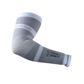 Thuasne Performance Arm Sleeves - Graduated Compression for Sports - Integrated Sweatband - Anatomical Comfort - Ideal for Team Sports and Racket Sports, white