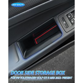 Karltys Door Side Organizer Tray for 2022-2024 VW Volkswagen Golf GTI R MK8 Accessories Front & Rear Door Side Storage Box Grab Handle Pocket Box Insert 4PCS