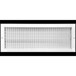 HVAC Premium 24"w X 8"h Adjustable AIR Supply Diffuser - HVAC Vent Cover Sidewall or Ceiling - Grille Register - High Airflow - White [Outer Dimensions: 25.75"w X 9.75"h]
