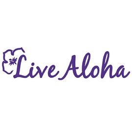 Live Aloha Flower Hawaiian Sticker Decal Purple