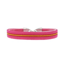 BDM Pink Spanish Flag Bracelet Elastic Bull Rancher and Taurus Bracelet for Men Women with Silver Clasp