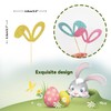 24 Pcs Happy Easter Cupcake Toppers, Easter Bunny Cupcake Toppers