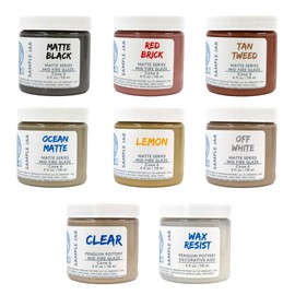Penguin Pottery - Variety Set - Mid Fire Matte Series - Cone 6 - Includes 8 4oz Jars
