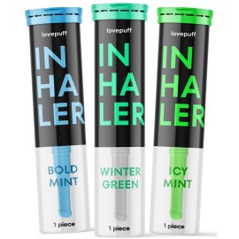 LovePuff 3 PACK Quit Smoking Natural Habit Replacement Aromatherapy Inhaler MINT