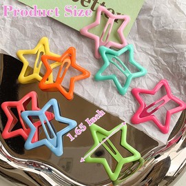 Hair Clips Stars Small, Metal Star Hair Clips, Colour Star Hair Clips, Colourful Star Hair Pins, Metal Snap Hair Clips for Women Girls Gifts
