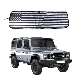 Bekantogy Car Windshield Sun Shade Windshield Sunscreen Heat Shield Compatible with Ineos Grenadier 2020-2024 Folding Windshield Sunshade UV Protection Front Windshield Memory Steel Wire (US Flag)