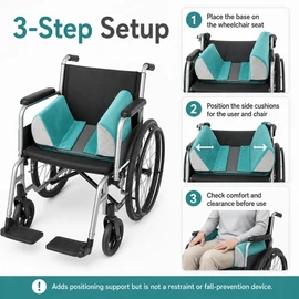 Wheelchair Side Support Pillow for Posture – Polyester Back Cushion for Elderly Home Care, Side Stability & Comfortable Seated Support