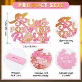 Amyhill 3 Pcs Derby Wood Table Centerpiece Pink Tabletop Decorations Horse Racing Theme Table Sign Wooden Letter Derby Day Tiered Decor for Horse Racing Party Decoration Supplies Home Decor