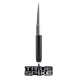 TRUE SPIKE 9 inch GUNMETAL WHITE TIP PENETRATOR FAT BULLET ANTENNA with ANTI-THEFT + COPPER COIL in Heavy Gauge CNC Machined Billet Aluminum Short Compatible with Nissan Titan
