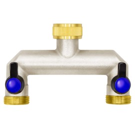 VARIOSAN 2-Way Water Distributor 16607, 1 Inch, Brass, 2 Ball Valves
