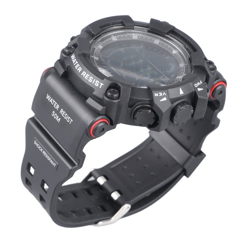 Men Digital Watch LED Backlight Multi Functional Water Resistant Watch