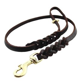 Nordkawa Leather Dog Leash 6Ft x 5/8"- Braided Dog Leash for Dogs, Heavy Duty Dog Leashes with Rotating Clasp, Soft Leather Dog Training Leash for Large Medium Small Dogs