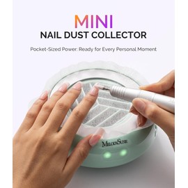 MelodySusie PocketSized Nail Dust Collector with Lightweight Design,HProA 6000RPM Ultra-Small Nail Vacuum Fan with 3 Suction Modes and 30 Disposable Filter Papers for Beginner & Daily Nail Care,Green