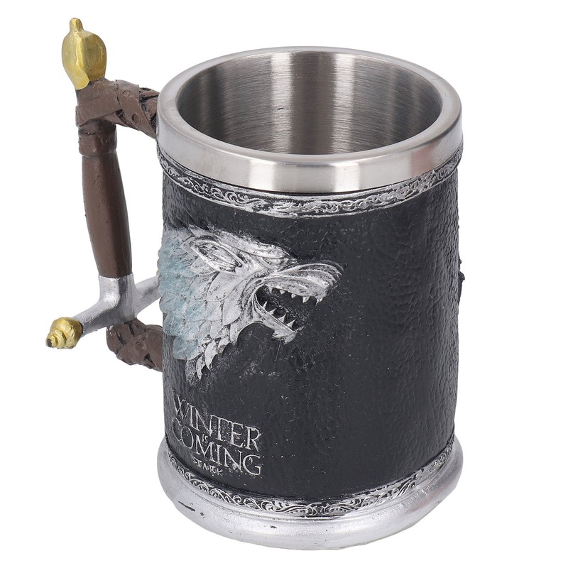 Stainless Steel Liner Mug Resin Decorative Hand Painted Beer Cup