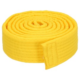 PATIKIL Taekwondo Colored Ranking Belt 1.5" x5.9Ft 1.8m, Polyester Martial Arts Judo Karate Belt for Coach Teaching Practice, Yellow