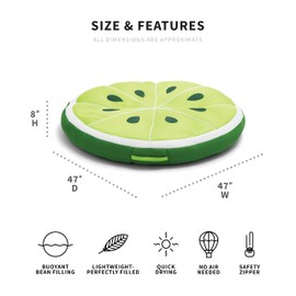 Big Joe Fruit Slice Float No Inflation Needed Pool Lounger, Lime Mesh, Quick Draining Fabric, 4 feet Big