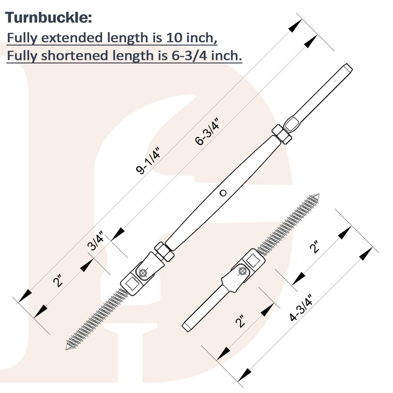 Deck Man 1/8 inch T316 Stainless Steel Adjustable Angle Single-Screw