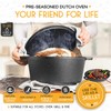 Crovora Pre-Seasoned Cast Iron Dutch Oven for Bread Baking with