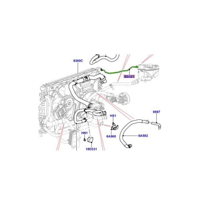 Genuine LAND ROVER RADIATOR TOP OVERFLOW HOSE RANGE RANGE EVOQUE