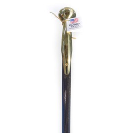 Walking Cane - Original Bubba Stik Standard Style Walking Stick with Brass Hame Handle. Made in Texas by Real Texans. (Ebony, 52" Tall)