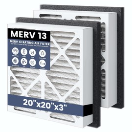 [2 Pack] 20x20x3 MERV13 Pleated Air Filter for Return Air Grille Ceiling Grille Wall Mount Grille AC Furnace Filter HVAC filter Compatible with Most Return Air Grilles, Honeywell Zephyr Filtration VGF