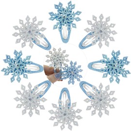 8PCS Christmas Snowflake Hair Clip - Christmas White Blue Hair Accessories for Women Girls - Festive Snowflake Hairpins - Holiday Hair Barrettes Party Gifts