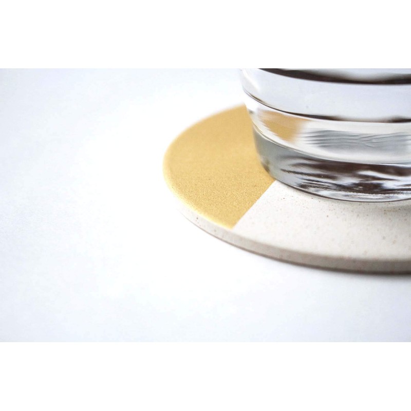 &NE NRS-034-GN Ceramic Diatomaceous Earth Coaster Silver