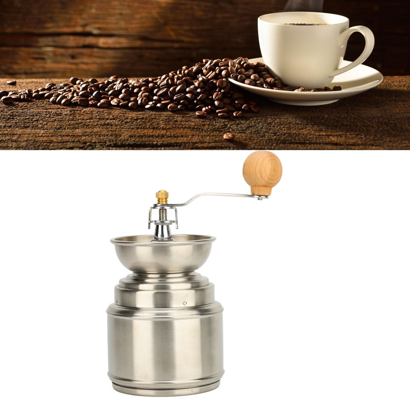Manual Coffee Grinder Stainless Steel Solid Wood Hand Coffee Bean