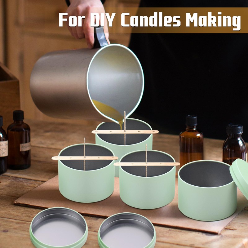 YJHSS 24-Pack 8oz Candle Tins with Lids, Metal Candle Jars