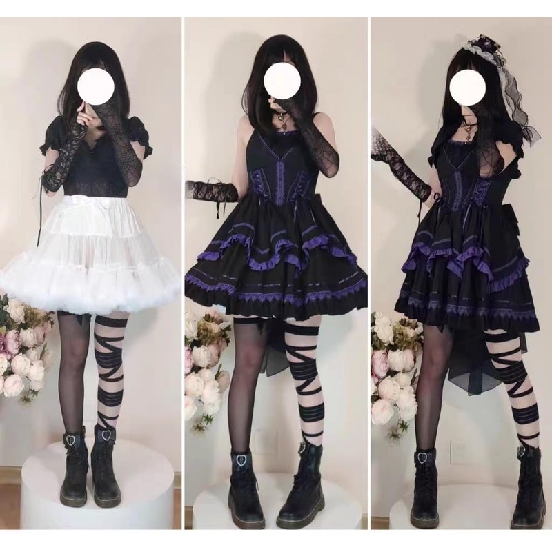 Acoolser Pannier Skirt, Tutu Skirt, Tulle, Petticoat, A-Line, Pannier, Volume,
