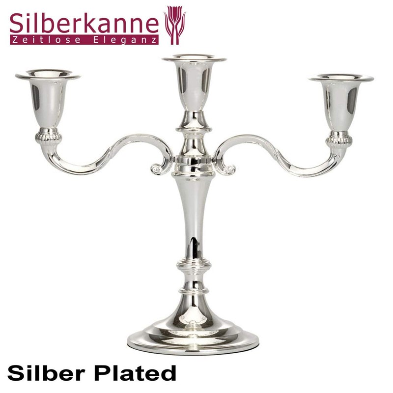 Candlestick 3–lichtig 21.5 CM Silver-Plated and high gloss polished