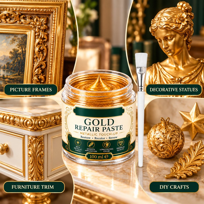 Gold Repair Paste for Decorative Surface Touch-Ups – Rich Metallic