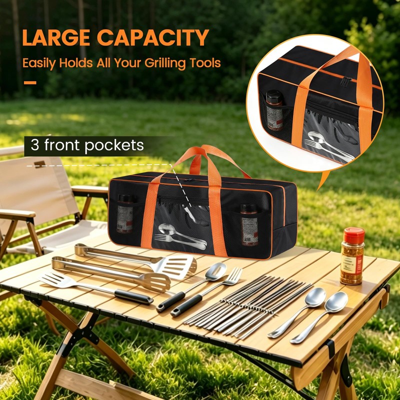TWAKAP Grill Tool Storage Bag for Outdoor Barbecue, 24 in,