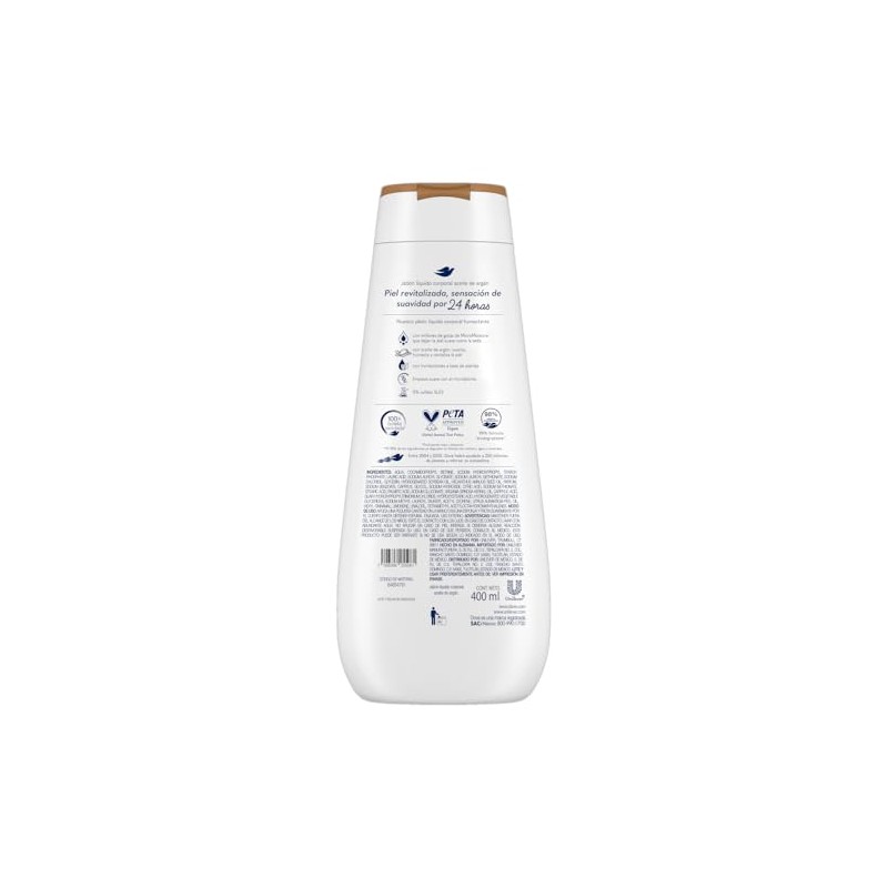 Dove Jabón Líquido Corporal con aceite de argán, deja la