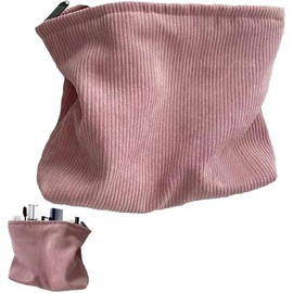 GeorgeX Bolsa de Maquillaje de Viaje para Mujer, Bolsa de Maquillaje Grande Bolsa de Cosméticos de pana Estética para Mujer