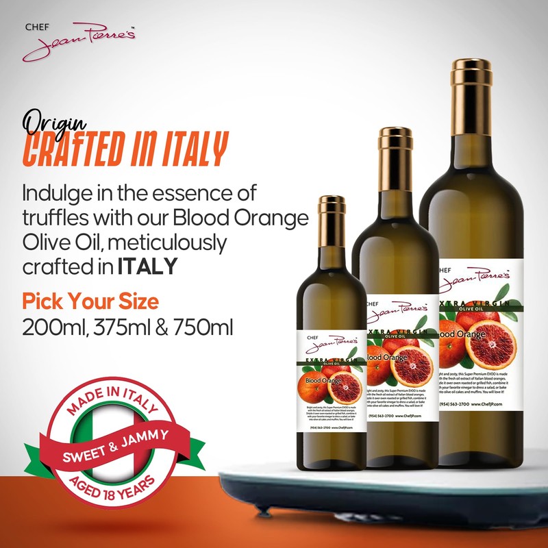 Chef Jean Pierre's Extra Virgin Blood Orange Olive Oil -