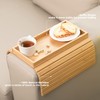 GEHE Sofa Arm Tray Bamboo Sofa Tray Table for Couch,
