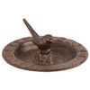 Esschert Design Cast Iron Sundial Bird Bath, Brown, 9.5" Dia.
