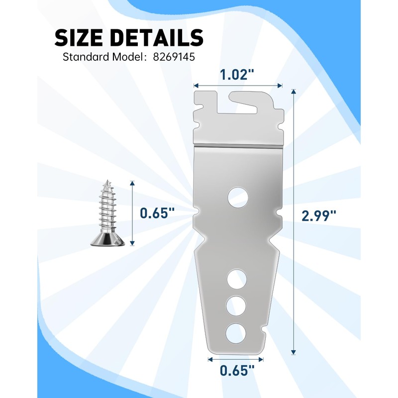 Undercounter Dishwasher Mounting Bracket Clips - Compatible with Whirlpool Kenmore