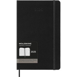 Moleskine PRO 12 Month 2025 Weekly Vertical Planner, Hard Cover, Large (5" x 8.25"), Black, 288 pages