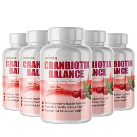 Pelican Vitamins Cranbiotix Balance- Gut & Urinary Tract Support- 5 Bottles- 300 Capsules