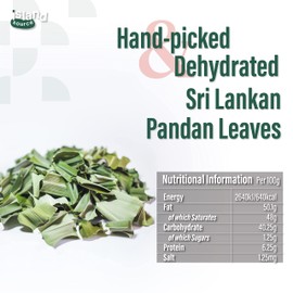 Pandan Leaves Natural Dehydrated 25g – Handpicked not Pandan Leaves Dried or Dried Pandan Leaves – Essential Spices for South Asian Dishes - Superior Flavour Sri Lankan Curry Spices by Island Source