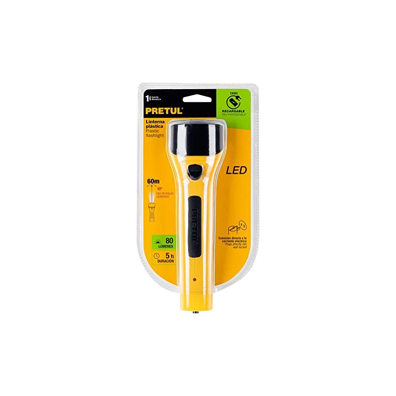 LED rechargeable flashlight, 30 lumens, Pretul