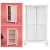Miniature Doll House Wardrobe White Wooden Double Door Household Closet
