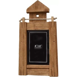 YK Decor Aecipl Wooden Lighthouse Photo Frame Nautical Tabletop Decor  Beach Themed (L)